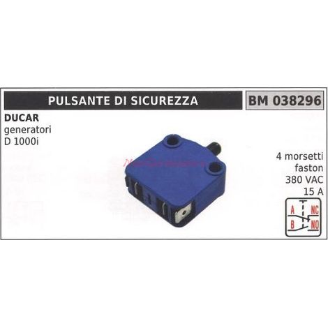 Pulsador de seguridad DUCAR motor generador D 1000i 4 terminales faston 038296
