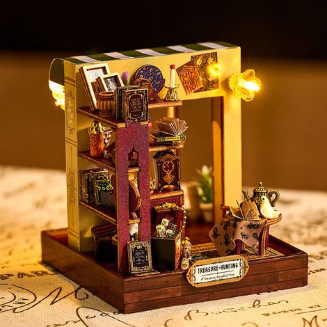 Maison De Noël En Bois - Kit De Maquette À Monter Avec Lumières Led - Décor Festif Pour Intérieur - 11,5 X 11,5 X 12 Cm - 1 Pièce