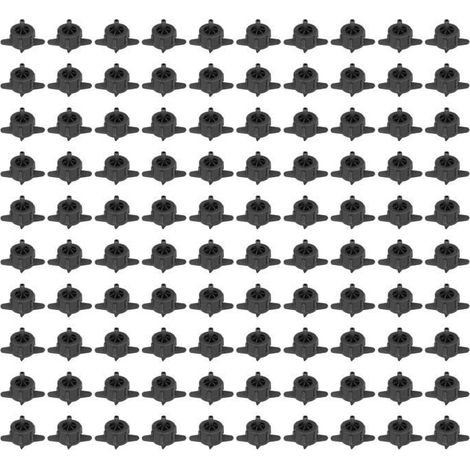 Émetteur de goutte à goutte Émetteur goutte-à-goutte 4mm, 100 pièces, Compensation de pression jardin buse 4L Noir (1/4)