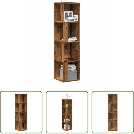 Holzwerkstoff - Eckregal Altholz-Optik 33x33x132 cm Holzwerkstoff (1/5)