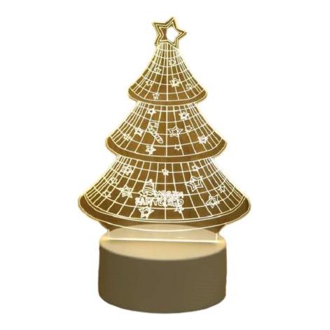 Veilleuse lumineuse LED 3D en forme de sapin de Noël, charmante pour chambre à coucher, chambre d'enfant, etc. (9,2 x 16 cm)