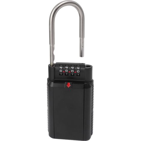 Coffre à Clé à Code 4 Chiffres, Boîtier de Sécurité Métallique pour Maison, Bureau, Usine - Noir (1/5)