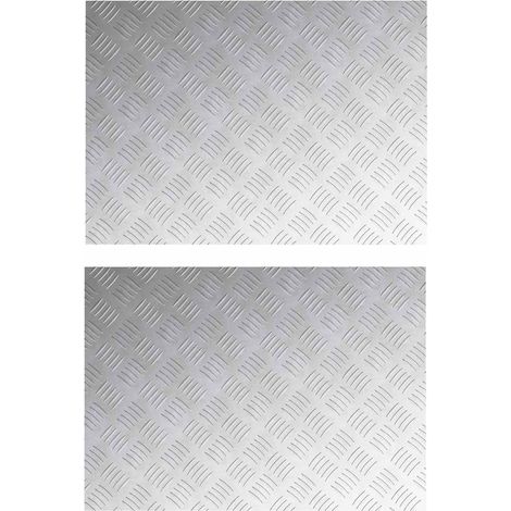 Plaques à damier 2 pcs Argent 70 x 50 cm Aluminium CFW730763 (1/5)