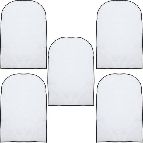Housses de protection pour chemises, costumes, vestes, 60 x 120 cm, 5 pièces (bordure noire sans fermeture éclair) (1/4)