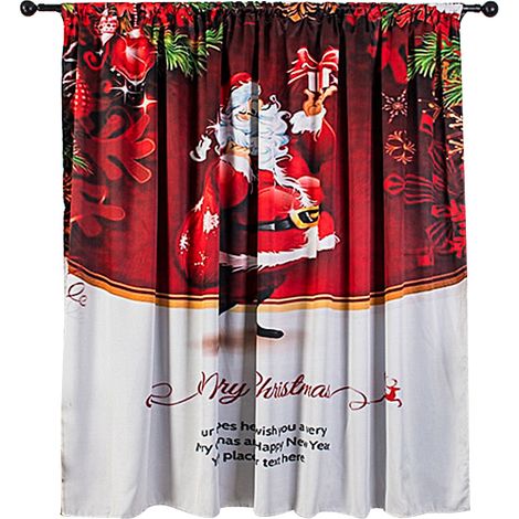 Niedlicher Weihnachtsvorhang, 140 x 130 cm, rot, Partydekoration, Badezimmer