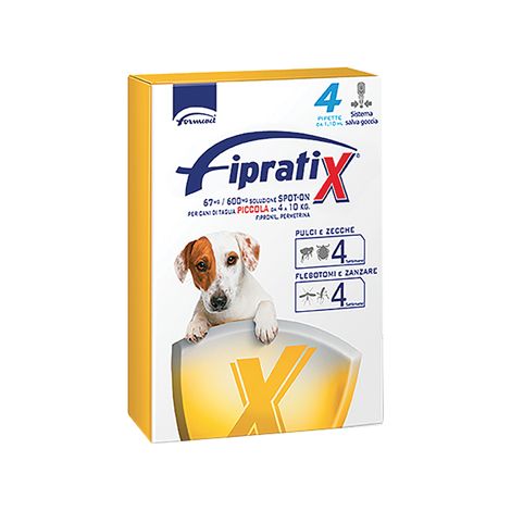 ANTIPARASSITARIO FIPRATIX CANE FORMEVET - KG  4/10 CF=PIPETTE 4- 1 confezioni