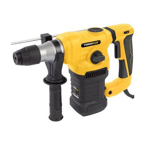 Powerplus Trapano a percussione elettrico POWX1197-4 in 1: Foratura, Percussione, Sfilatura e Rotazione dello scalpello, Trapano cablato da 1500 W e 5 J, SDS Plus, 7 Accessori (1/3)