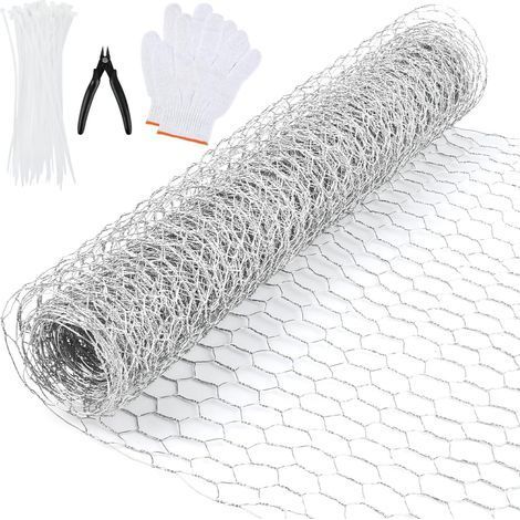 1 Rouleau Grillage Galvanisé Maille Fine Hexagonale 0,4x5m Léger Pour Clôture Lapin Bricolage (1/2)