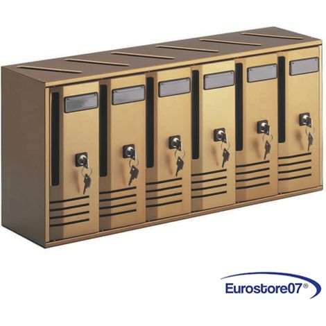 cassetta postale blocchiera serie cubo 6 per interni cm.62x17,5x30h. alluminio (1/3)