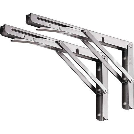 royaluxe -Équerre Pliante 500 mm, Supports d' Étagères Pliants Charge Maximale 150kg, Support Console Pliable En Acier Inoxydable, Equerre Pour Etagere Murale (2Pcs) (1/5)