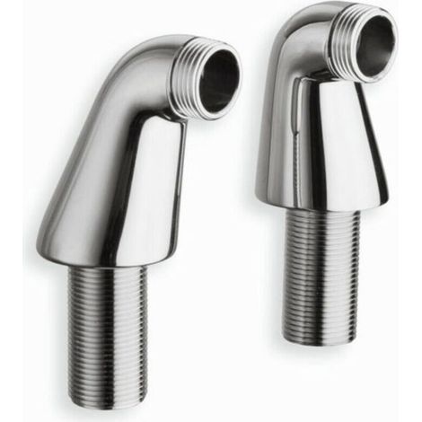 colonnettes chrome pour baignoire - LOT DE 2-inclinées- excentriques- mâle 20x27 (3/4) aux 2 extrémités