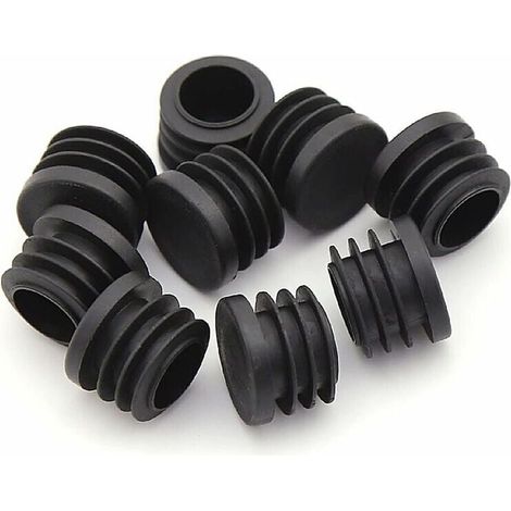 Chair Leg Caps, Round Plastic Caps, 30 Pieces Black Tube End Caps, Round Chair Sliders, Furniture Protective End Caps for Chair/Legs, Pipe Covers, Inserts