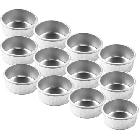 12pcs Supports Bougies Argentés Ronds pour Photophores, Décoration Simple et Résistante, pour Fêtes et Usage Domestique (1/5)