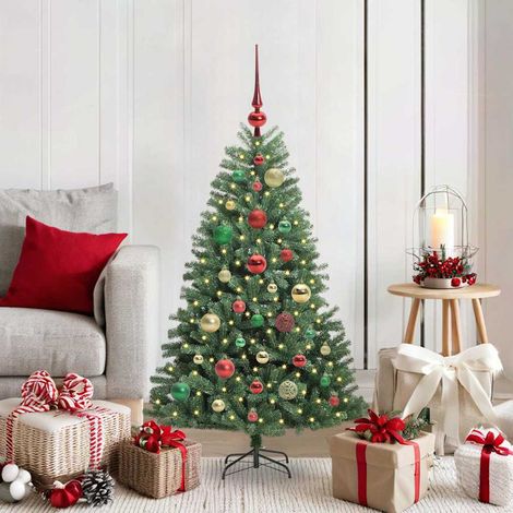Künstlicher klappbarer Weihnachtsbaum mit 150 LEDs Grün 120 cm