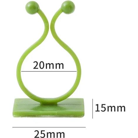 (Vert - L, 20 pièces) 20 clips de fixation pour plantes grimpantes, crochets de fixation pour lianes et rotin, tuteurs auto-adhésifs invisibles pour plantes grimpantes. (1/4)