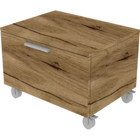 Cassettiera moderna con cassetto - Ideale per cameretta o ufficio - Quercia