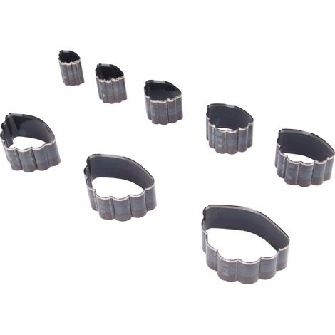 Lot de 8 emporte-pièces en acier haute carbone pour cuir, coupe nette et précise, idéal pour superposer tissus, cuir et bijoux DIY. (1/5)