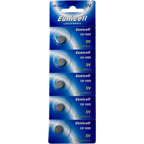 5 x CR1025 3 V Lithium Pile Bouton (1 Blister – -- marque ercard A 5 Piles) – -- (1/5)