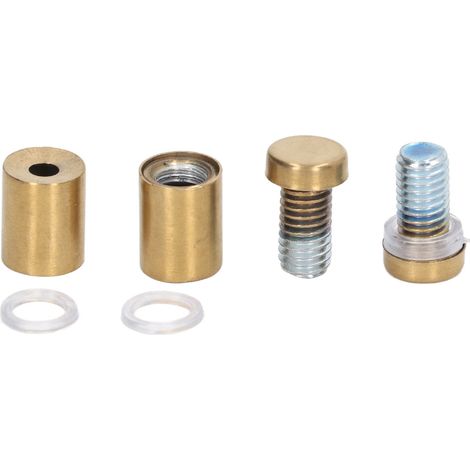 Set mit 12 Edelstahl-Abstandsschrauben 12x20mm, Wandmontage-Set für Werbedisplays, Edelstahlmuttern und -abstandshalter (1/5)