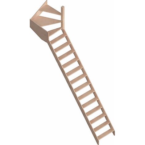 Scala in legno a 15 gradini - Altezza da superare 3,20 m - Larghezza 0,68 m - COTTAGEJ-LDH-320SR (1/5)
