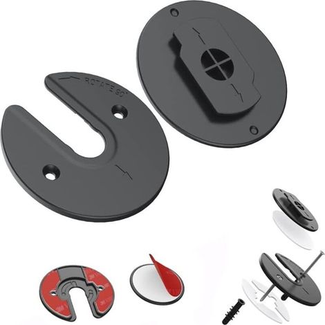 Supporto a parete per router Wi-Fi, adatto per decoder, Mac Mini, Apple TV box, cavi ottici, switch, hard disk, power bank e dispositivi di archiviazione per tablet (nero, 2 pezzi) Uwm02-2