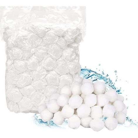 Boule Filtrante Piscine Coton - 700g - Floculant Piscine - Pompe à Sable - Filtre de Filtration - Eau Claire (1/4)