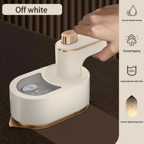 Fer à repasser vapeur pliable à 180° (beige), 3 en 1, double fonction vapeur. (1/5)