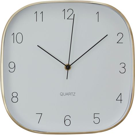 Premier Housewares Wall Clock Dark Gold / Black Finish Frame Clocks For Living Room / Bedroom / Contemporary Style Square Shaped Design Metal Clocks For Hallways 4 x 29 x 29 (1/3)