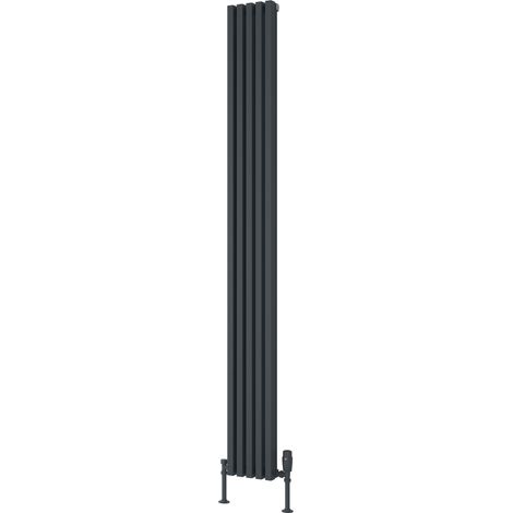 Reina Albano Designer Vertical Aluminium Radiator 1800mm H x 190mm W - Anthracite (1/3)