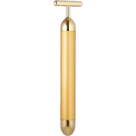 Gesichtsmassagegerät aus 24-karätigem Gold, T-förmiges elektrisches Gesichtsmassagegerät, Hautpflegegeräte (1/4)