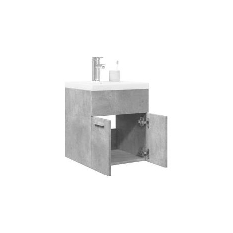 Ensemble de meubles de salle de bain 2 pcs gris béton (1/5)
