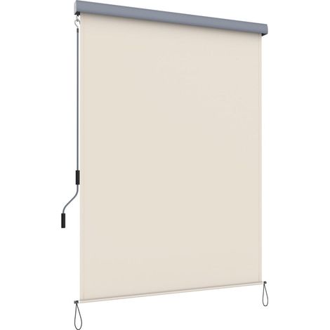 Estor vertical de exterior con casete gris para protección solar de balcón y terraza y protección visual beige 1,4 x 2,5 m 120001831 (1/3)