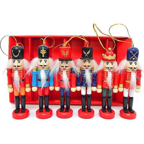 Décoration de Noël Casse-Noisette Soldat (6 pièces) - Pendentif Sapin de Noël (1/5)