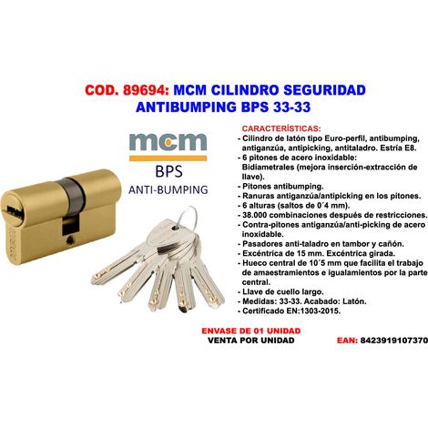 Cylindre de sécurité anti-chocs MCM BPS 33-33