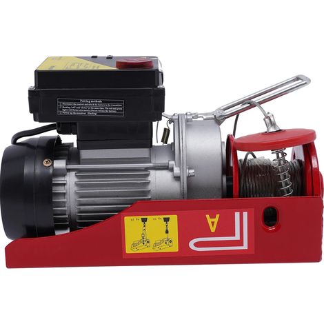 Treuil Électrique, Capacité de 200 kg, Contrôle Sans Fil, Rouge, 200 Kg (1/2)