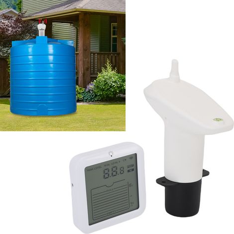 Sensor de nivel ultrasónico IP65 con indicador de temperatura, resistente al agua, para depósitos de líquidos, inalámbrico, alcance de 100 m. (1/5)