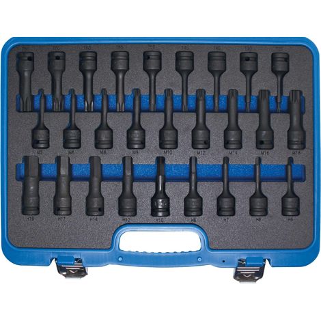 Kit de vasos con puntas de impacto BGS color negro