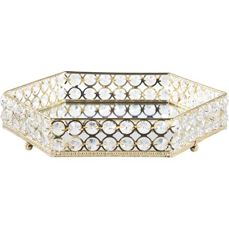 Dekotablett VATAN Glas Gold