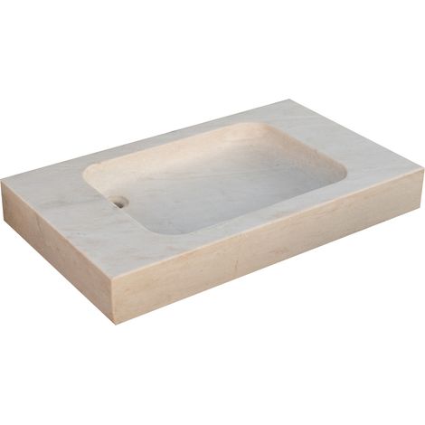White marble sink Kitchen sink Countertop sink Stone sink Indoor and outdoor wash basin Fountain basin Indoor and outdoor sink (1/5)