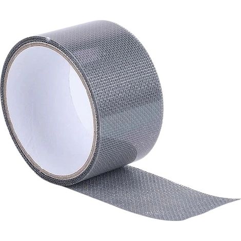 1 Rollo de cinta de reparación para mosquiteras — 200 cm x 5 cm, cinta de malla de fibra de vidrio de fuerte adhesión, para ventanas o puertas (gris)