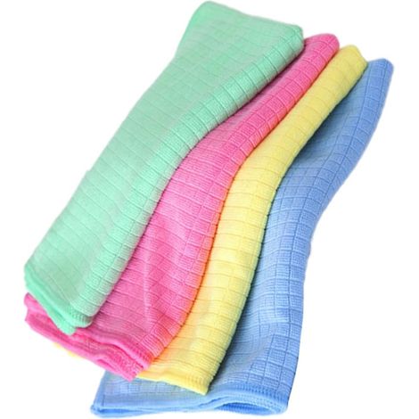 Ensemble de 4 chiffons de nettoyage et tampons à poussière en microfibre (1/5)