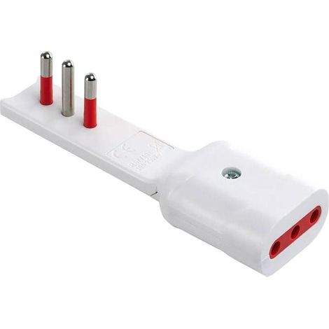 ADATTATORE ULTRAPIATTO SERIE 'EMILIA FLAT' spina e presa 2P + T 16A - bianco