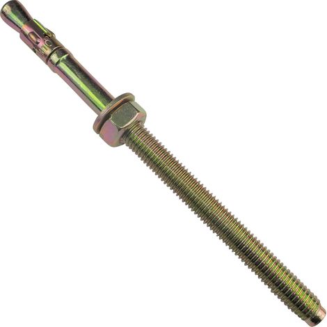 Goujons d'ancrage à frapper - Lot de 10 - Acier laitonné - Fixation béton et brique - Rénovation et construction - Ø10x160mm