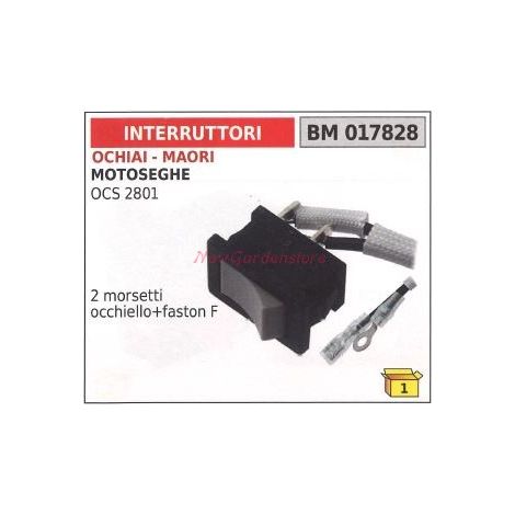 Conmutador motor motosierra MAORI OCS 2801 2 terminales ojal+faston F 017828