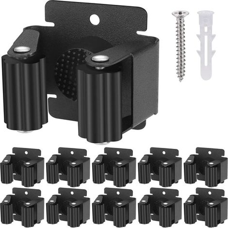 Lot de 10 supports balais muraux à franges, range-outils jardin cuisine garage (1/4)