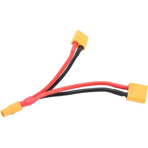 Câble de doubleur Y XT60 pour batteries RC, connexion 1 femelle vers 2 mâles en fil silicone résistant (1/5)