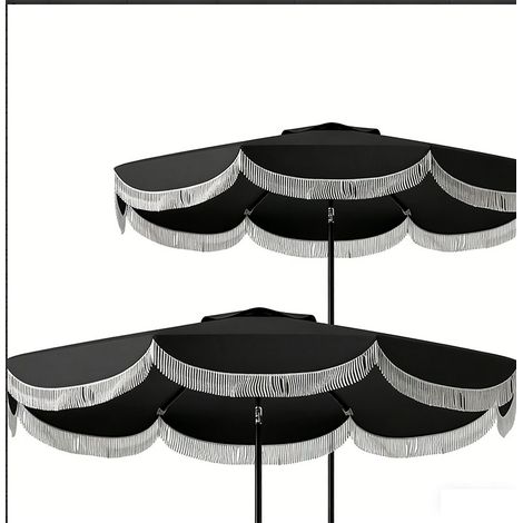 2er-Set  sonnenschirm Ø269 cm, UV Schutz Sonnenschirm achteckig Balkonschirm Sonnenschutz für Garten, Dunkelgrau