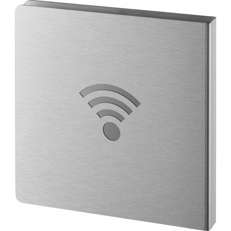 Targa segnaletica <>, acciaio inox spazzolato, 120 x 120 mm, sagomata – THIRARD (1/2)
