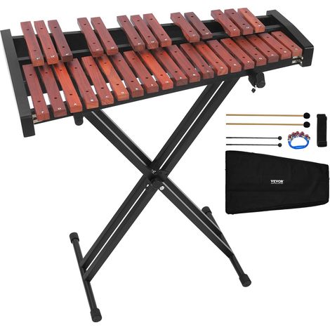 Xylophone Glockenspiel, 32 Notes, Instrument de Percussion Professionnel en Bois, avec Support Réglable en Hauteur, 4 Maillets, Sac de Transport, Kit d'Instruments de Musique, pour Débutants (1/5)
