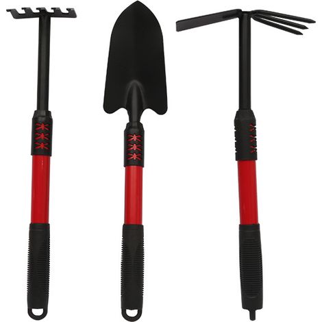 (3 PCS )Outils de jardin à main en acier inoxydable 3 pièces noir, pelle de plantation, outils de jardinage, plantation succulente (1/5)